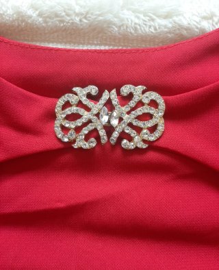 Vestido de noche rojo escotado S