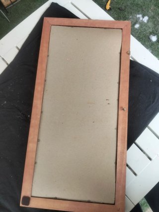 Cuadro decorativo plantas macetas madera