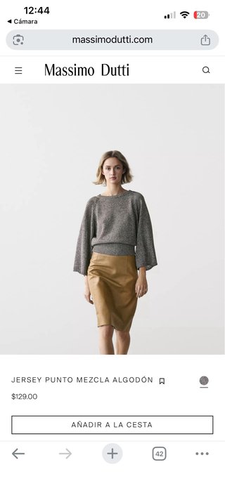 Jersey punto Mezcla algodón Massimo Dutti gris