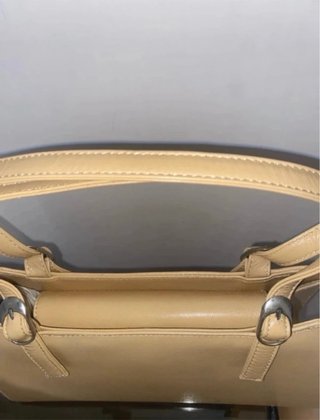 Borsa vintage vera pelle beige