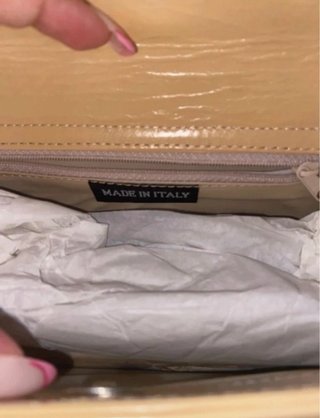 Borsa vintage vera pelle beige