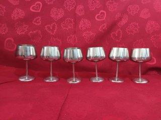Set 6 Calici Acciaio Inox Mundus altezza 13 cm