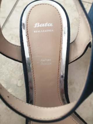 Sandali tacco 6 cm Bata Blu N. 39 Made in Italy