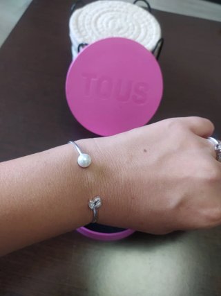 Pulsera Tous Oso y Perla Plata
