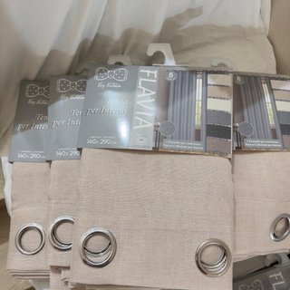 4 Tende beige, effetto canapone.140x280cm.