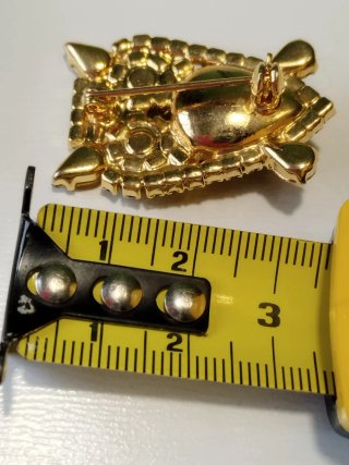 Broche pequeño cristal marrón búho.