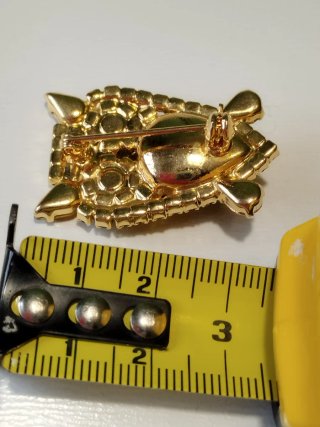 Broche pequeño cristal marrón búho.