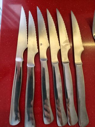 Juego 6 cubiertos metal plateado