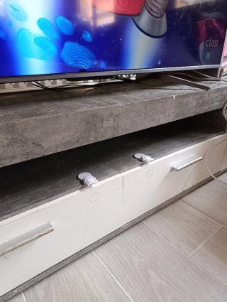Conjunto Muebles Comedor blanco y gris