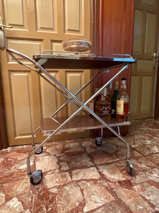 Carrito bar vintage madera y metal