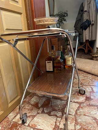 Carrito bar vintage madera y metal