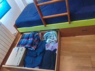DORMITORIO LITERA TREN MADERA MACIZA
