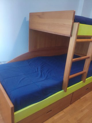 DORMITORIO LITERA TREN MADERA MACIZA