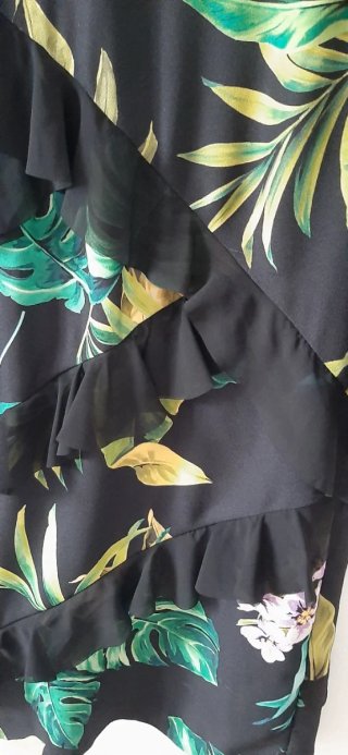 Abito Pinko fantasia floreale con rouches