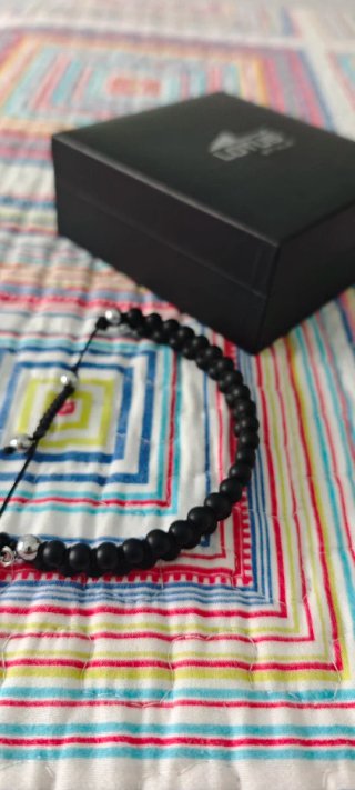 Pulsera Lotus Style Negra y Plateada