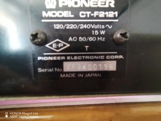Pioneer CT-F2121 Stereo Cassette Deck