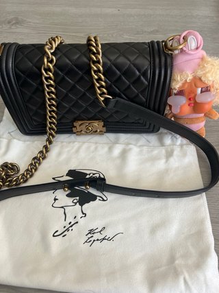Bolso Le Boy Negro Dorado