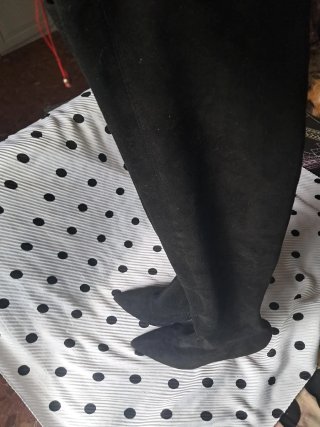 Botas altas antelina negras T39
