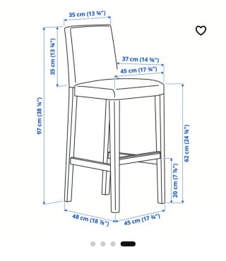 Taburetes altos Bergmund Ikea (Set de 4)