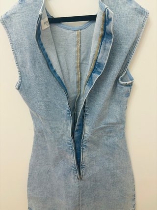 Vestido Denim Brillos Stradivarius Talla XS