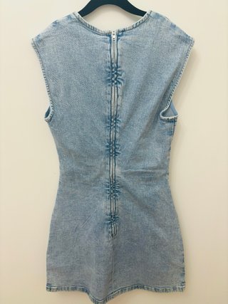 Vestido Denim Brillos Stradivarius Talla XS
