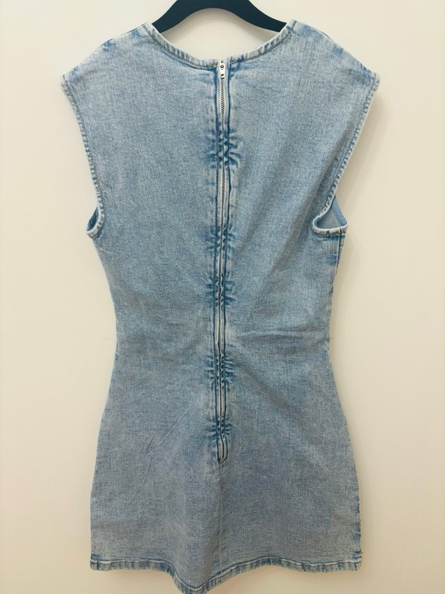 Vestido Denim Brillos Stradivarius Talla XS