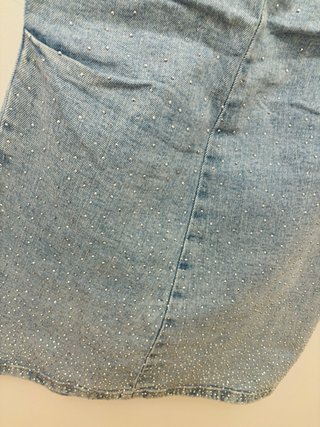 Vestido Denim Brillos Stradivarius Talla XS