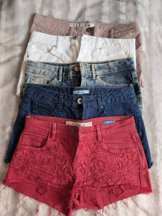 Shorts Zara trafaluc Talla 34 Rojo