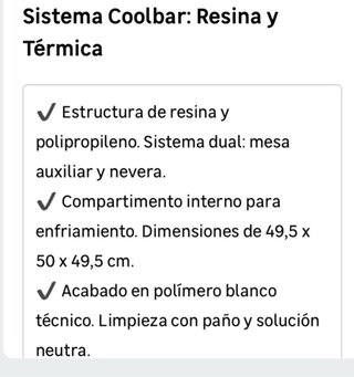 Mesa Auxiliar Nevera Jardín Polipropileno