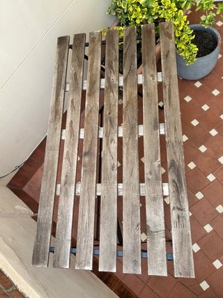 Mesa plegable madera y metal exterior