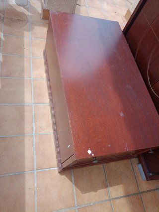 Mueble TV alto y rinconero madera