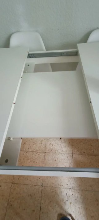 Mesa comedor blanco brillo extensible