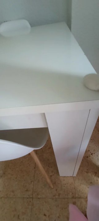 Mesa comedor blanco brillo extensible