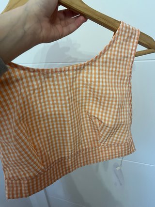 Conjunto T.S Naranja Cuadros