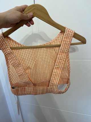 Conjunto T.S Naranja Cuadros