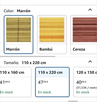 Estor enrollable bambú Victoria M. 110x220