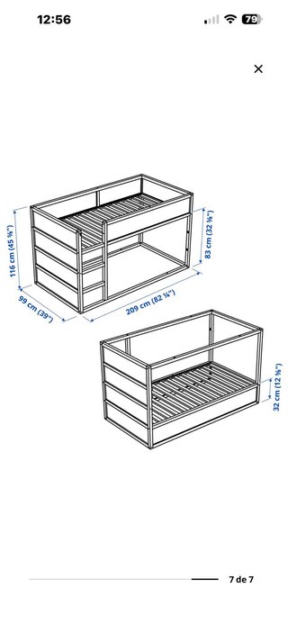 Cama infantil reversible madera