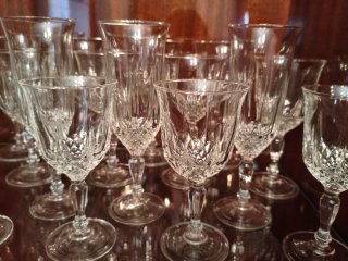 Copas de cristal tallado