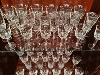 Copas de cristal tallado