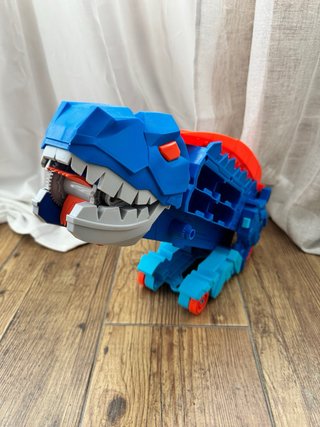 Dinosaurio Atrapa Coches Azul y Rojo