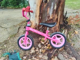 Bicicleta de equilibrio rosa para niños