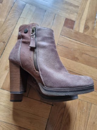 Botines tacón ante marrón | Talla 38