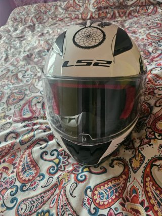 Casco Moto LS2 Blanco y Negro