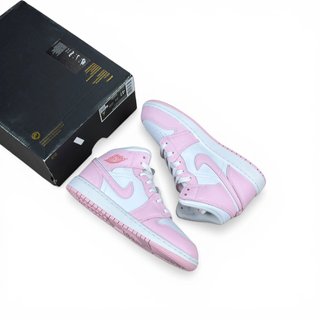 Jordan 1 Mid Pink Foam Fire Red (GS) EU 36.5