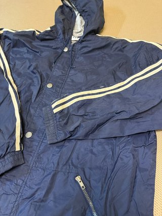 Cortavientos Adidas Vintage 90s Azul Marino - Gran Logo Espalda