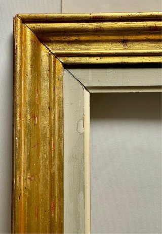 Marco dorato in legno per quadri ad olio, vintage e perfettamente conservato
