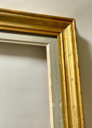 Marco dorato in legno per quadri ad olio, vintage e perfettamente conservato