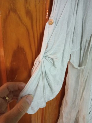 Vestido y sobrevestido beige talla única