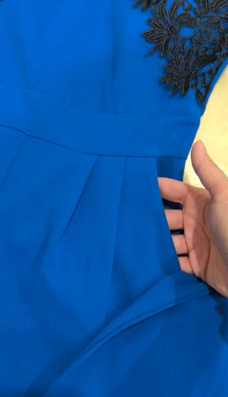 NUEVO mono largo azul con encaje Unitalla