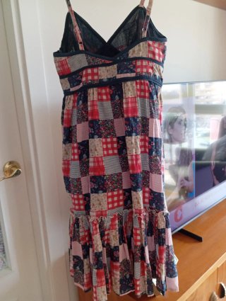 Vestido de tirantes patchwork